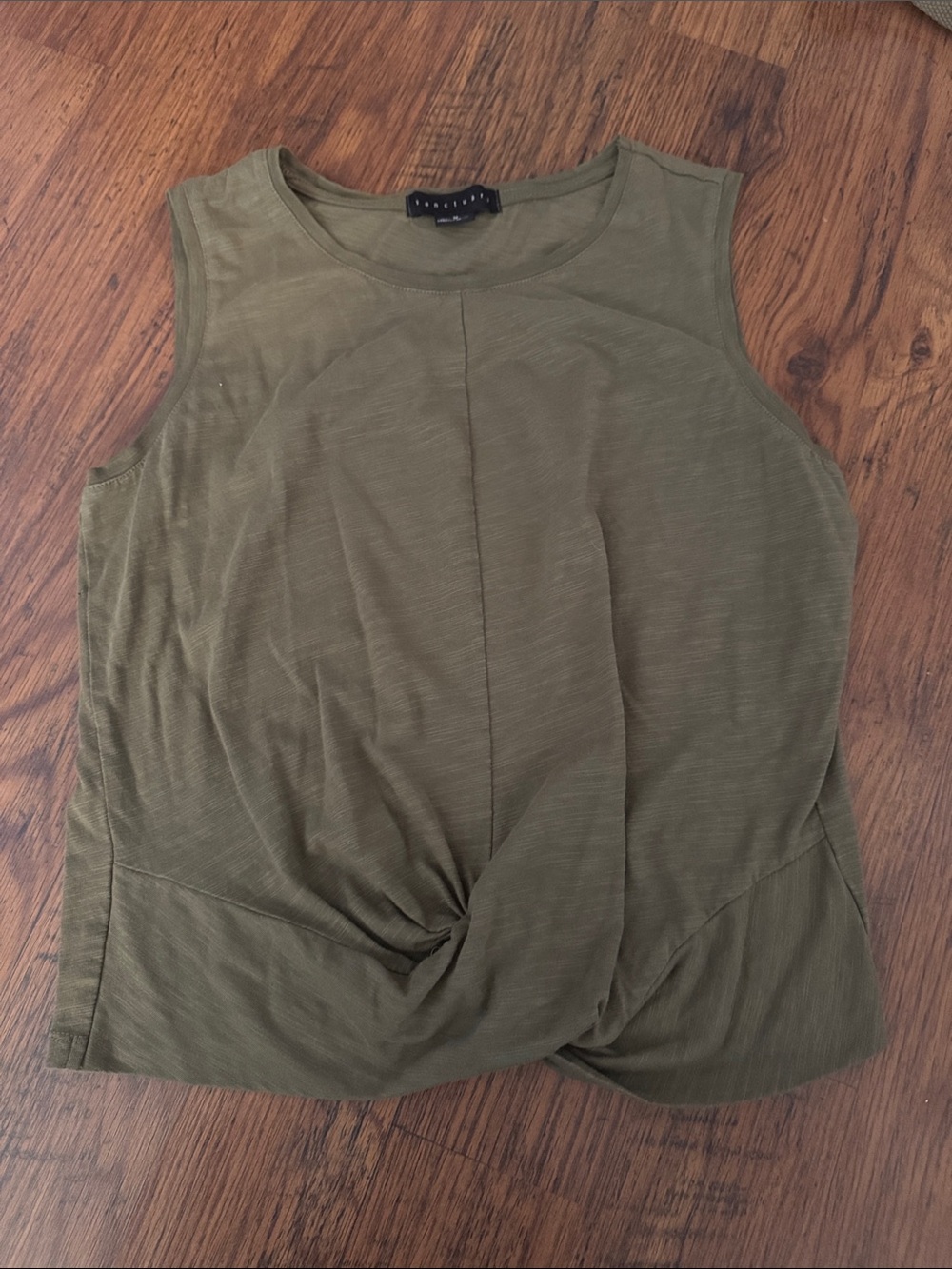 Sanctuary Olive Twist-Front Sleeveless Tank 2.R2